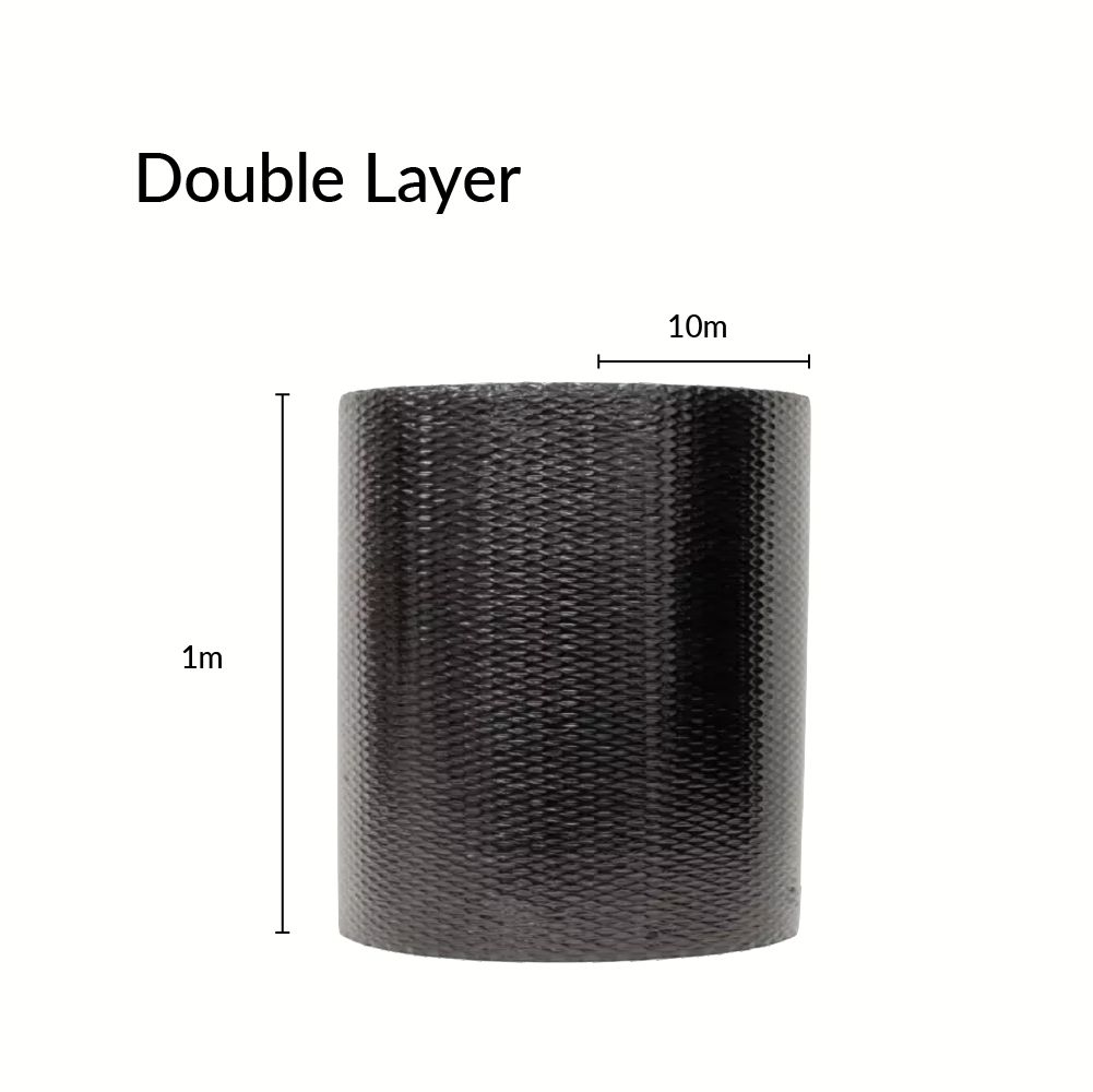 EasyParcel Black Bubble Wrap 1m X 10m - Double Layer